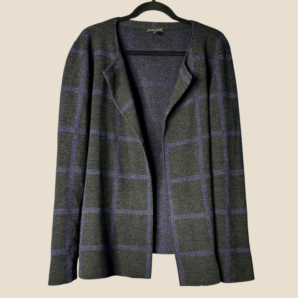 Eileen Fisher Womens Merino Wool Cardigan Sz M Career Elevated Basic Layering